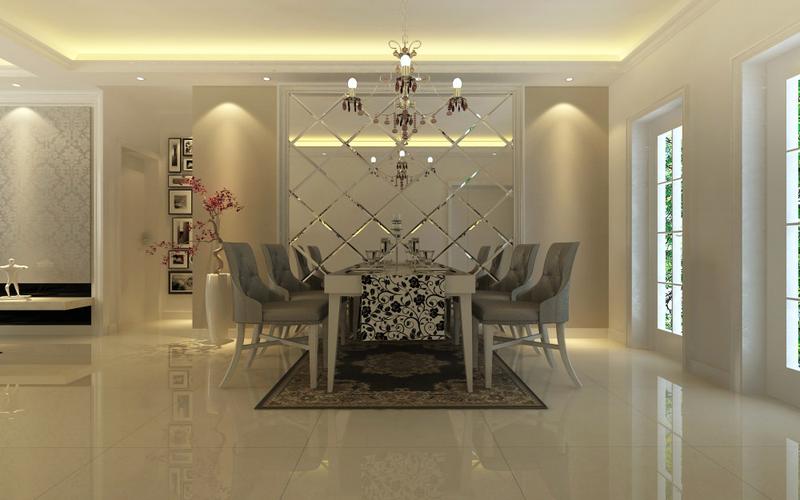 室内 住宅装修 欧式风格 现代欧式简洁温馨舒适家居客厅餐厅装饰设计